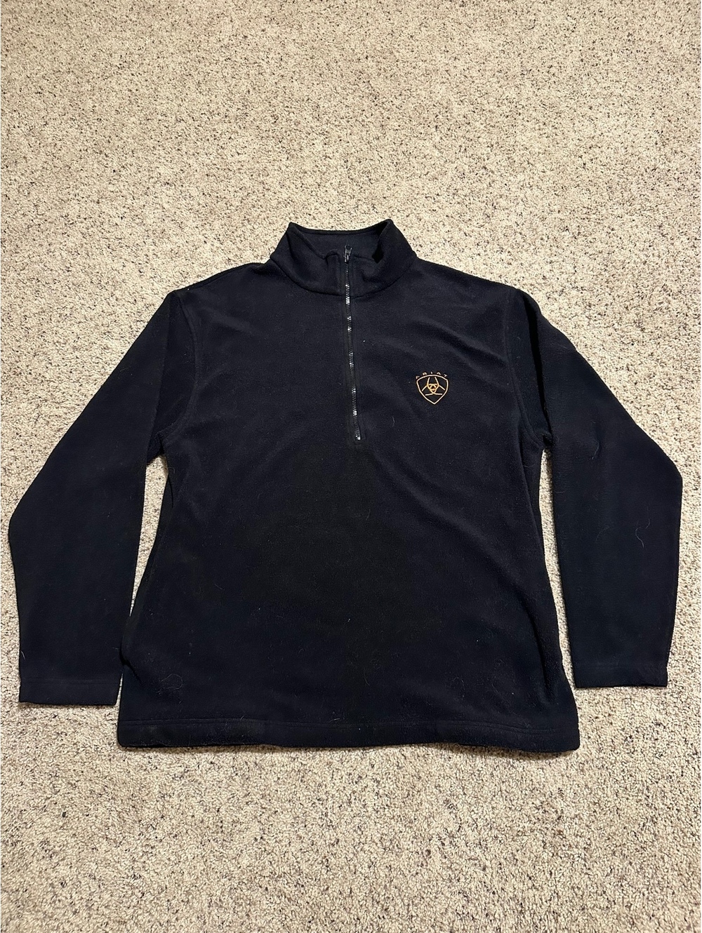 Ariat Black Fleece Quarter-Zip Pullover Sweater XL